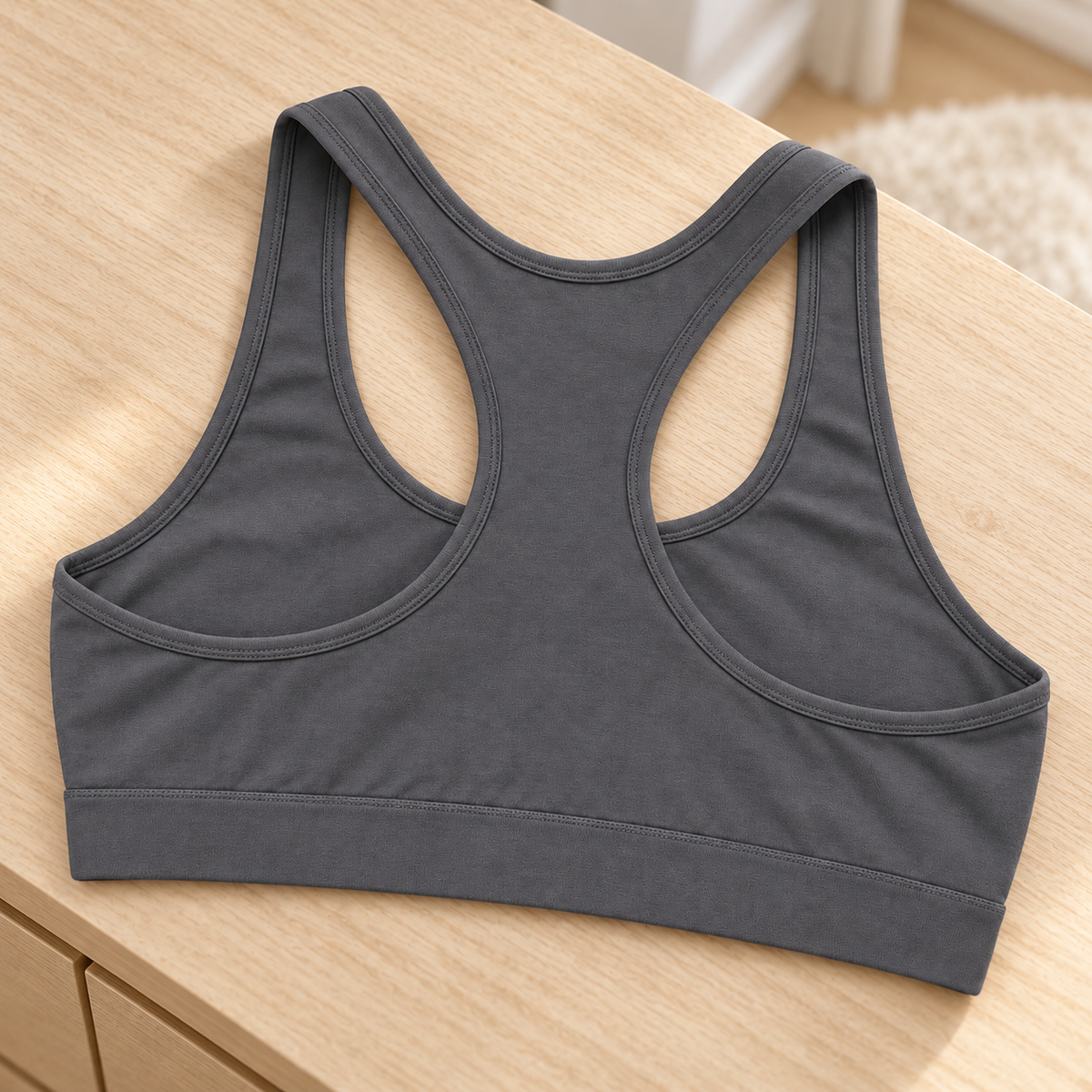 Youthrisewell Charcoal Racerback Comfort Bralette with Wide Underband