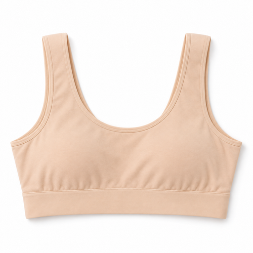 Youthrisewell Peach Comfort Bralette with Wide Shoulder Straps