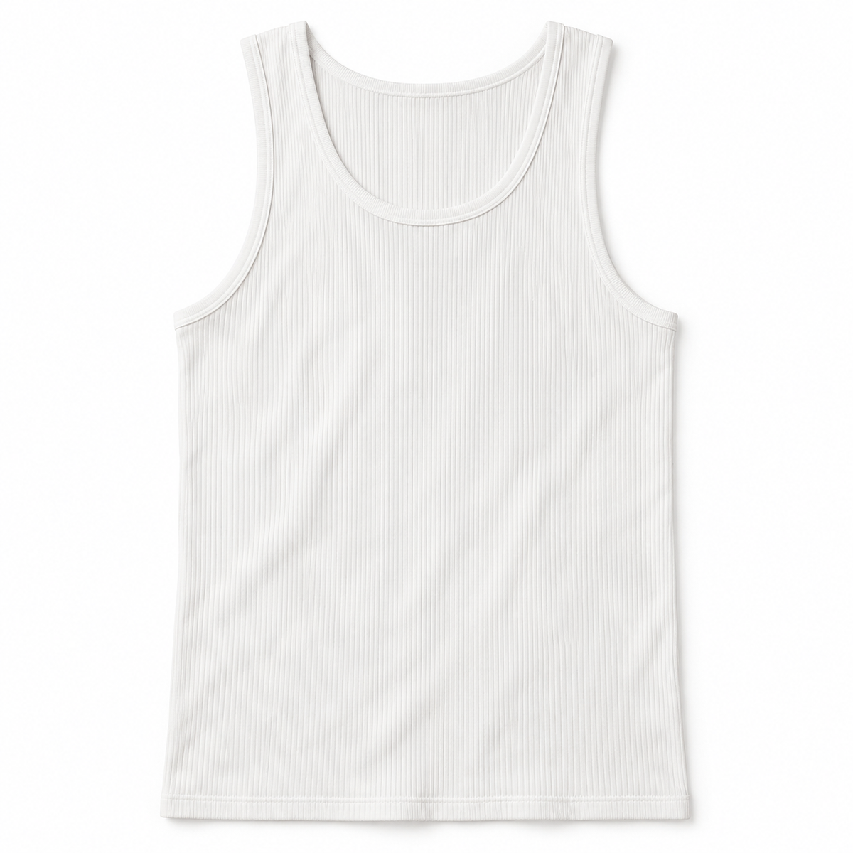 Youthrisewell White Ribbed Soft Lounge Tank Top with Scoop Neckline