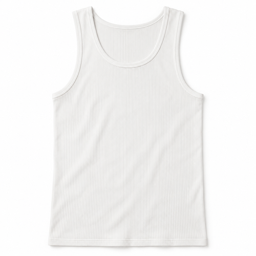 Youthrisewell White Ribbed Soft Lounge Tank Top with Scoop Neckline