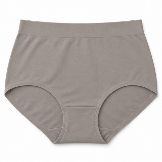 Youthrisewell Taupe High-Waist Seamless Comfort Briefs with Smooth Finish