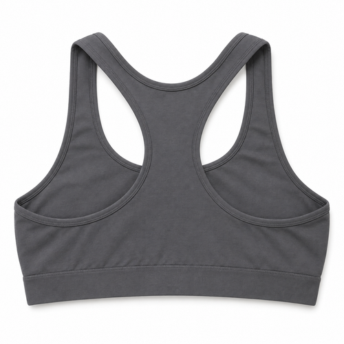 Youthrisewell Charcoal Racerback Comfort Bralette with Wide Underband