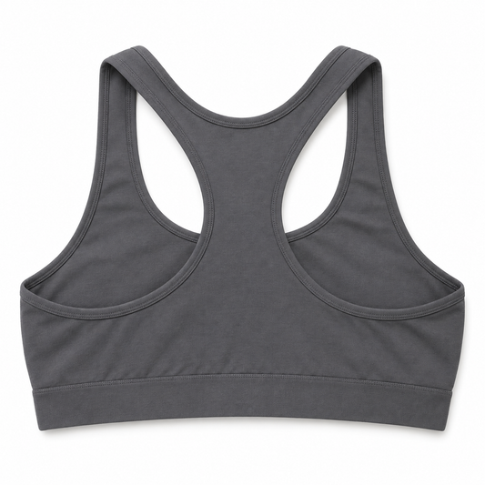Youthrisewell Charcoal Racerback Comfort Bralette with Wide Underband