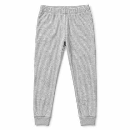 Youthrisewell Light Gray Ribbed Soft Lounge Pants with Cuffed Hem