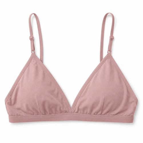 Youthrisewell Dusty Pink Triangle Comfort Bralette with Adjustable Straps