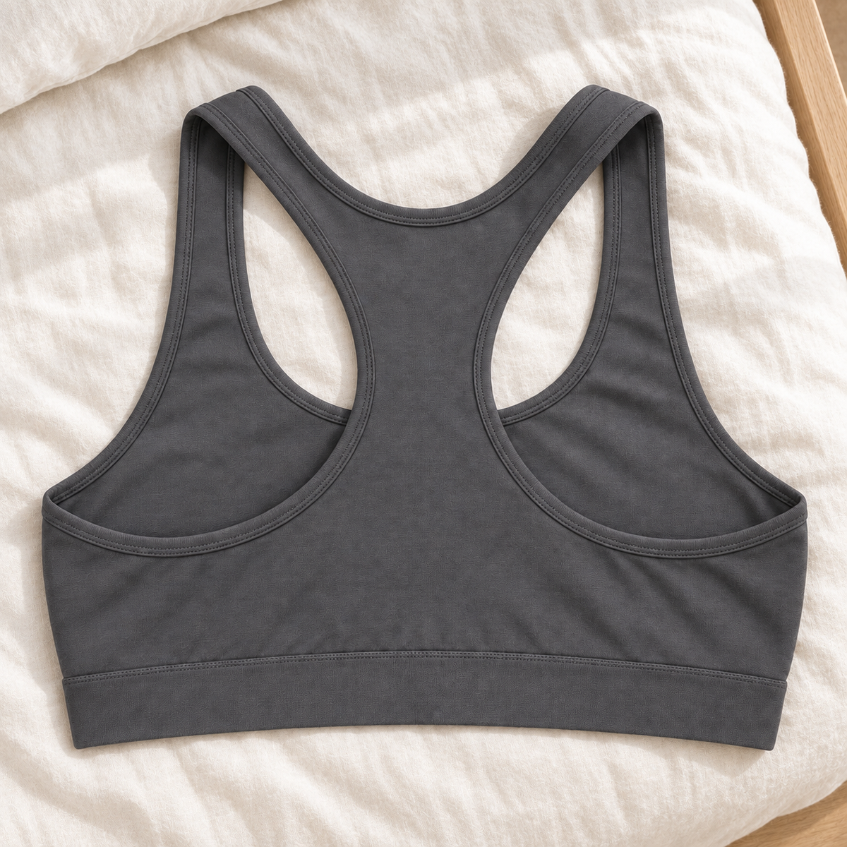 Youthrisewell Charcoal Racerback Comfort Bralette with Wide Underband
