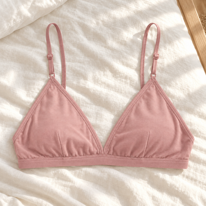 Youthrisewell Dusty Pink Triangle Comfort Bralette with Adjustable Straps