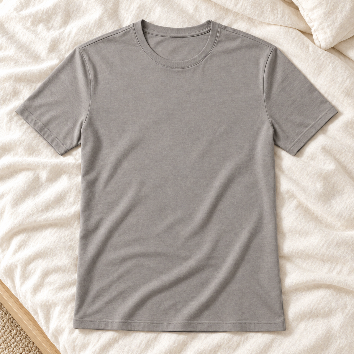 Youthrisewell Gray Soft Lounge Short Sleeve T-Shirt with Crew Neckline