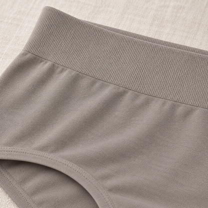 Youthrisewell Taupe High-Waist Seamless Comfort Briefs with Smooth Finish