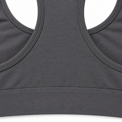 Youthrisewell Charcoal Racerback Comfort Bralette with Wide Underband