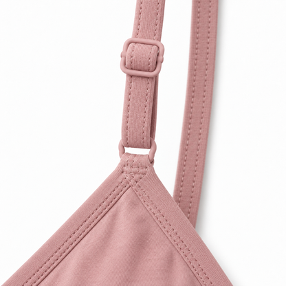 Youthrisewell Dusty Pink Triangle Comfort Bralette with Adjustable Straps