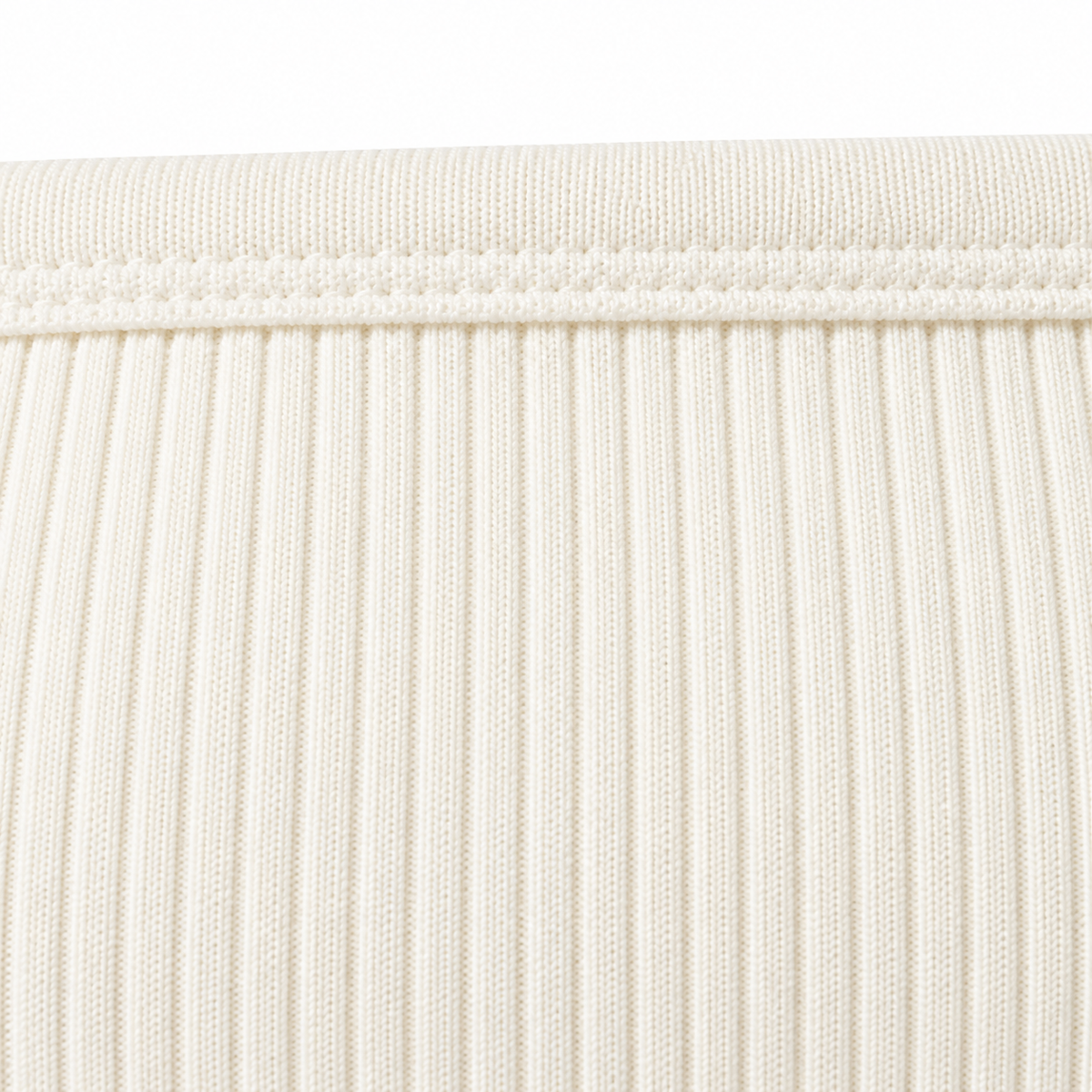 Youthrisewell Cream Ribbed Bandeau Comfort Bralette with Smooth Trim