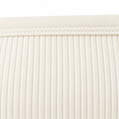 Youthrisewell Cream Ribbed Bandeau Comfort Bralette with Smooth Trim