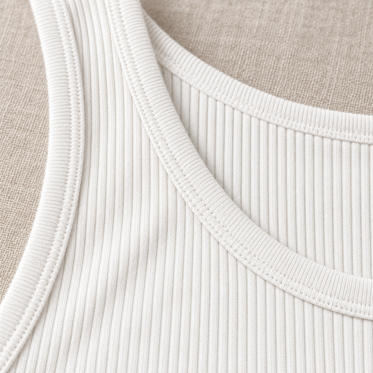 Youthrisewell White Ribbed Soft Lounge Tank Top with Scoop Neckline