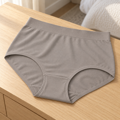 Youthrisewell Taupe High-Waist Seamless Comfort Briefs with Smooth Finish