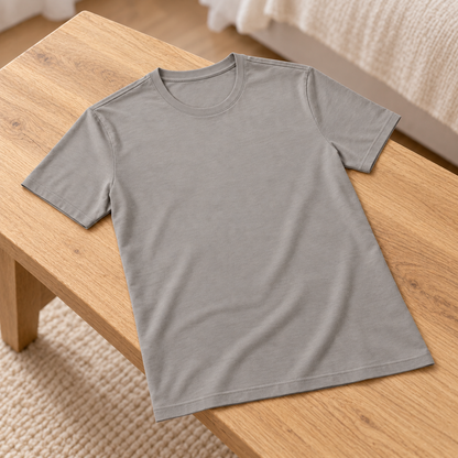 Youthrisewell Gray Soft Lounge Short Sleeve T-Shirt with Crew Neckline