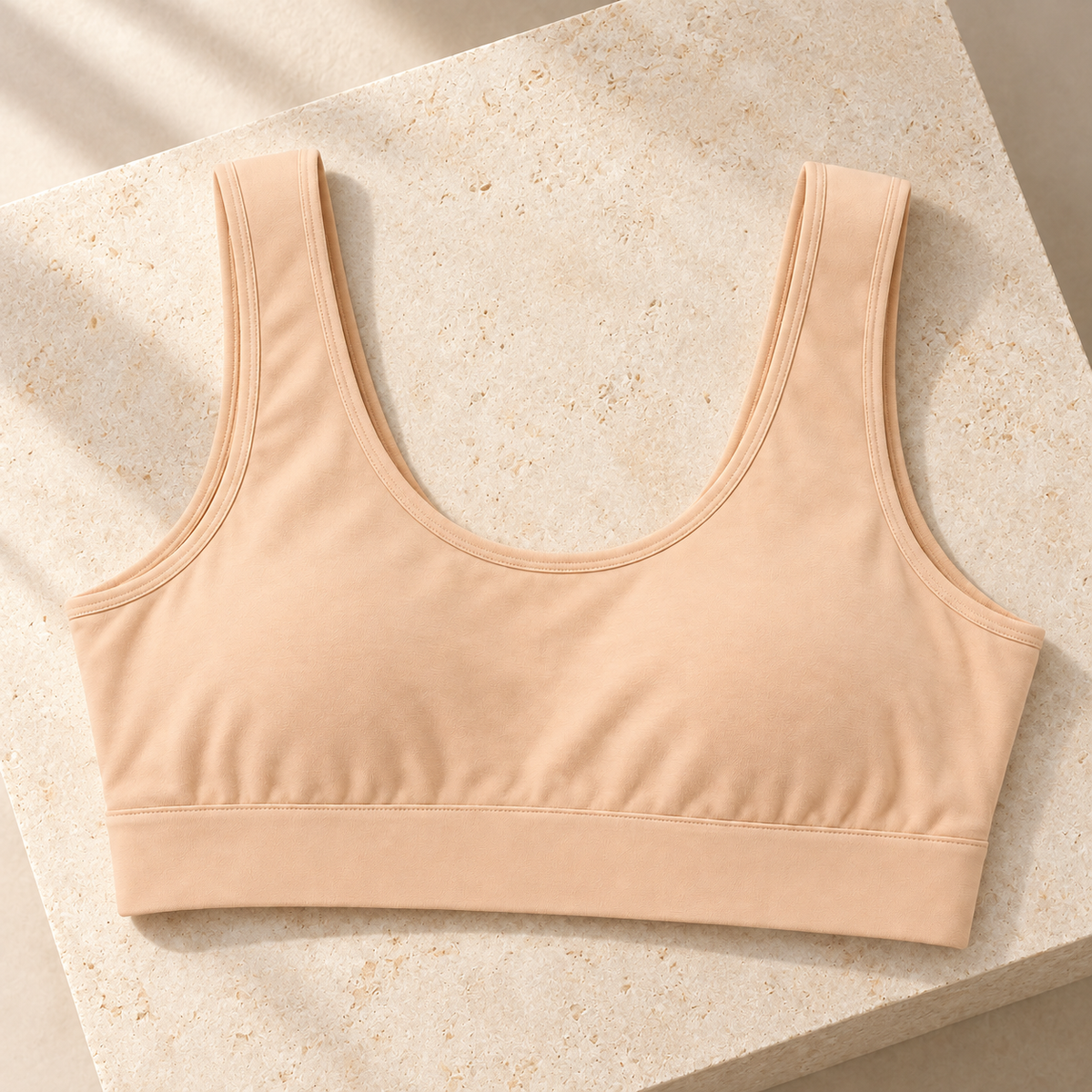 Youthrisewell Peach Comfort Bralette with Wide Shoulder Straps