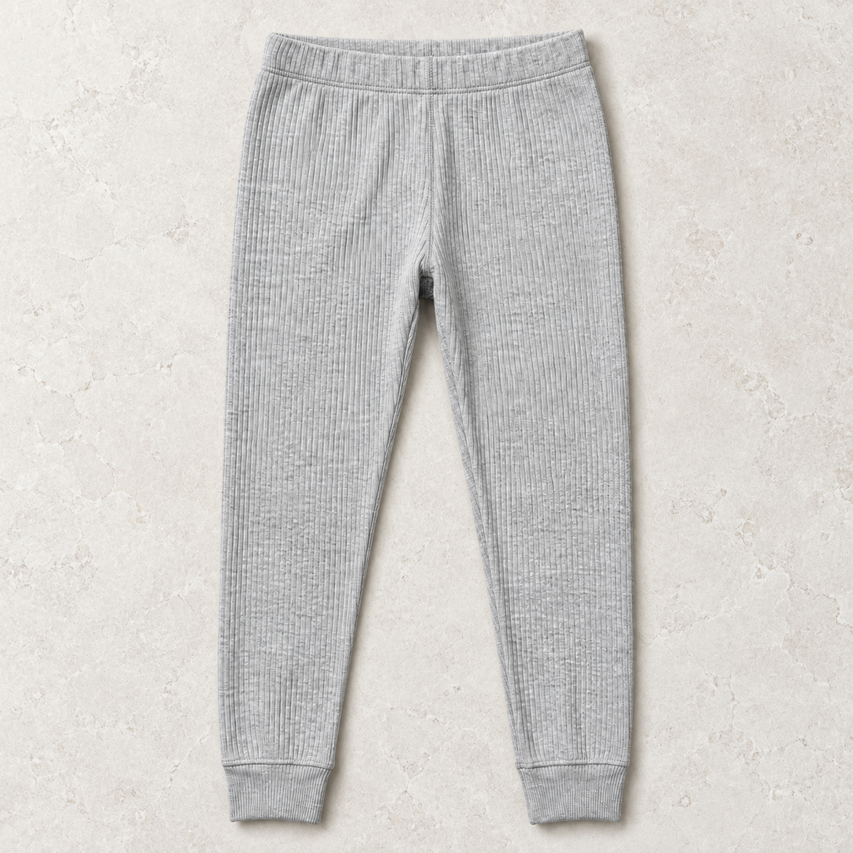 Youthrisewell Light Gray Ribbed Soft Lounge Pants with Cuffed Hem