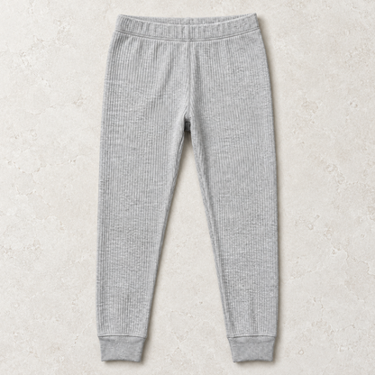 Youthrisewell Light Gray Ribbed Soft Lounge Pants with Cuffed Hem