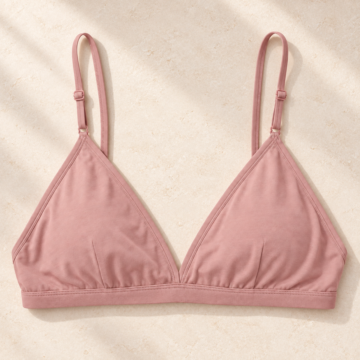 Youthrisewell Dusty Pink Triangle Comfort Bralette with Adjustable Straps