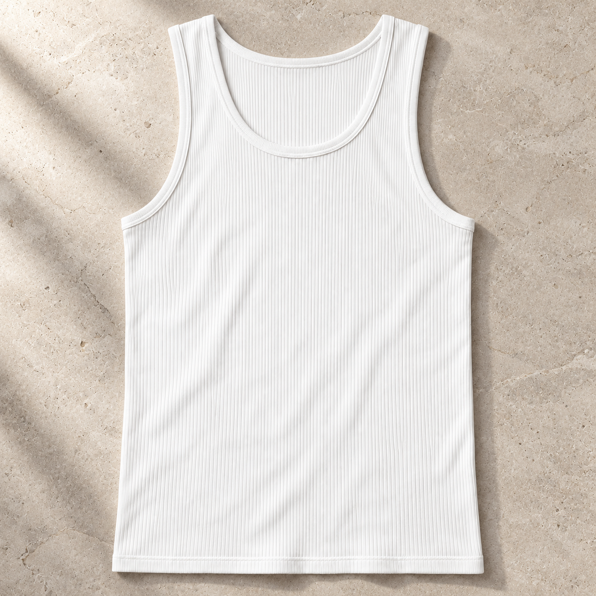 Youthrisewell White Ribbed Soft Lounge Tank Top with Scoop Neckline