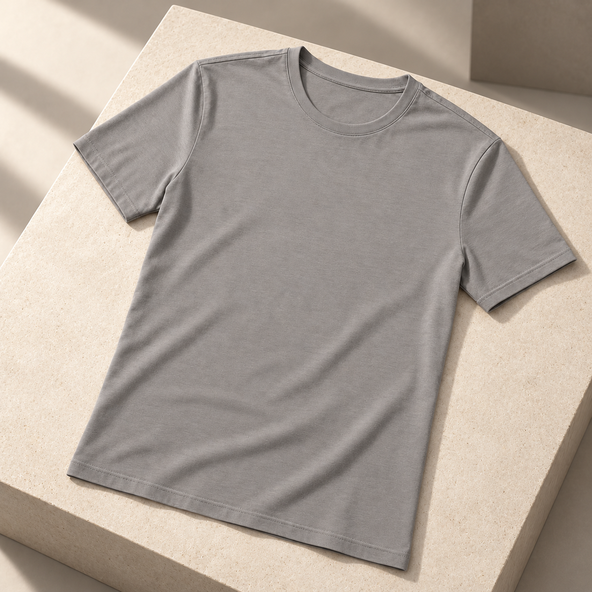 Youthrisewell Gray Soft Lounge Short Sleeve T-Shirt with Crew Neckline