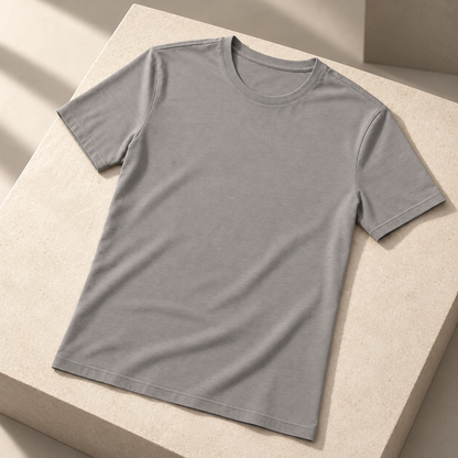 Youthrisewell Gray Soft Lounge Short Sleeve T-Shirt with Crew Neckline