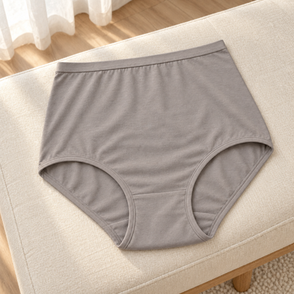 Youthrisewell Warm Stone Gray High-Waist Everyday Comfort Briefs