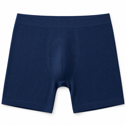 Youthrisewell Navy Seamless Comfort Boxer Briefs with Ribbed Texture